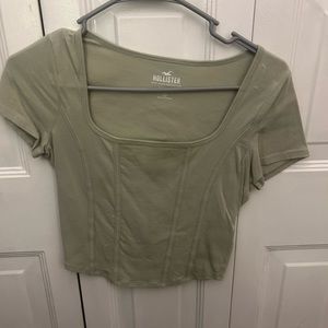 Light/sage green hollister crop top